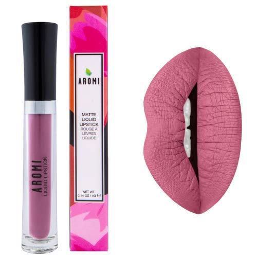 Aromi Matte Liquid Lipstick | Long Wear, Dusty Rose, Natural Pink Lip Color for Women, Vegan, Cruelty-free, Waterproof, Gluten Free (Rosy Rose)