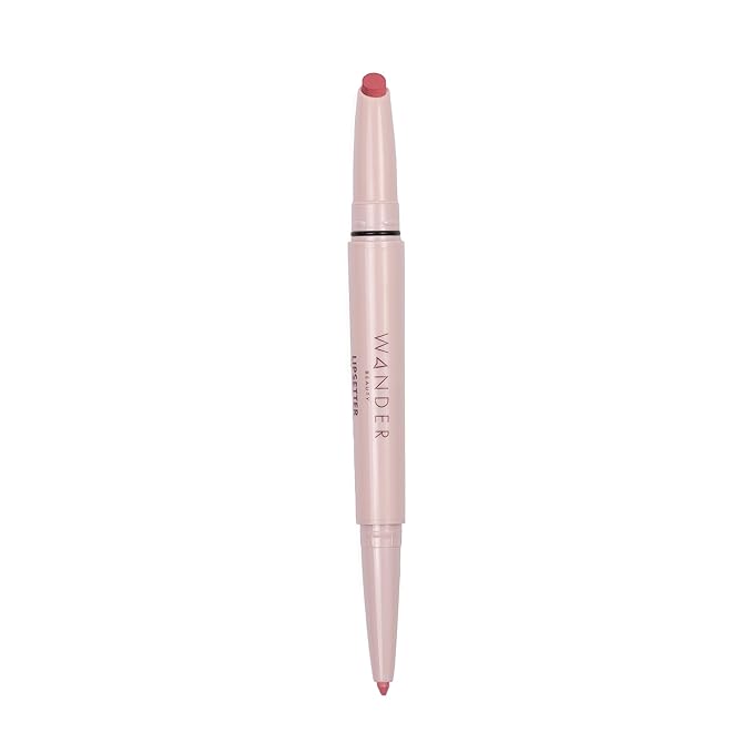 Wander Beauty Lipsetter Dual Cream Lipstick + Lip Liner - St. Tropez Rosé - Ultra-Smooth, Hydrating Lipstick and Lip Liner with a Soft Matte Finish - Made with Squalane & Peptides (1 Count)
