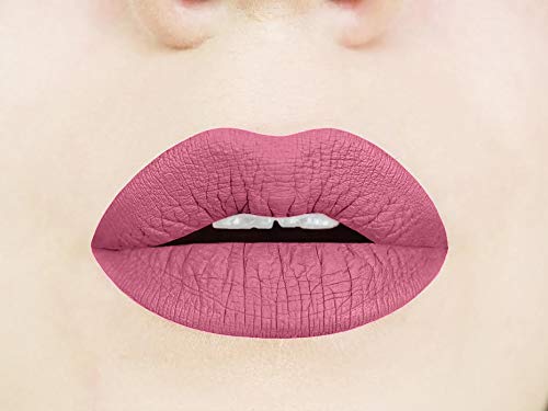 Aromi Matte Liquid Lipstick | Long Wear, Dusty Rose, Natural Pink Lip Color for Women, Vegan, Cruelty-free, Waterproof, Gluten Free (Rosy Rose)