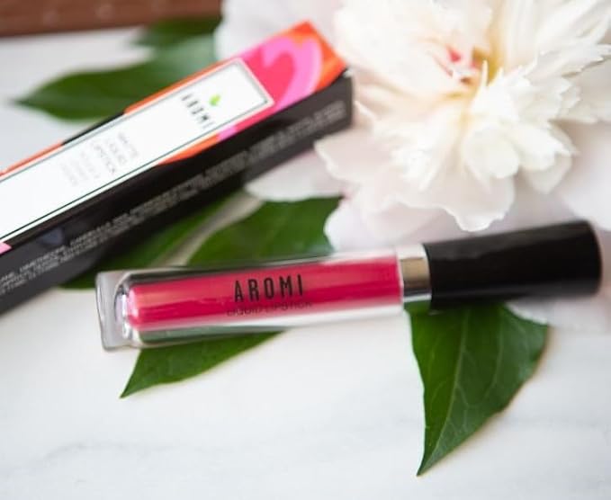 Aromi Magenta Matte Liquid | Pink Fuchsia Lip Color, Long-lasting, Vegan and Cruelty-free, Waterproof, Smudge Proof, Handmade (Pink Peacock)