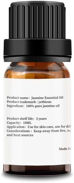 yethious Jasmine Essential Oils for Diffuser & Aromatherapy Pure Jasmine Oil for Skin Organic Jasmine Oils