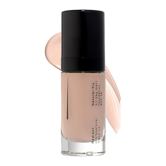 Radiant Professional Natural Fix All Day Matte Cream Foundation - Long Wear High Coverage Face Makeup Foundation With SPF 15 - Oil Free Matte Finish - For All Skin Types-1.01 oz. (01 Rosy)