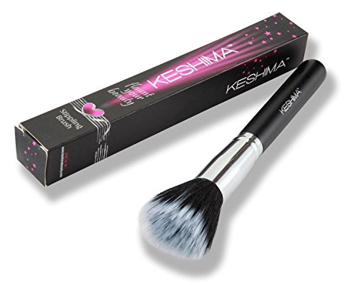 Keshima Duo-Fiber Stippling Brush - Premium Stipple Brush for Powder and Liquid Makeup Foundation