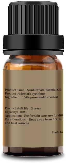 yethious Sandalwood Essential Oils for Diffuser & Aromatherapy Pure Sandalwood Oil for Skin, Hair Oils - 10ML