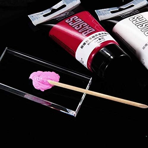 Pro Nail Art Painting Color Toning Glass Board Makeup Palette Eyelash Extension Adhesive Glue Pallet Glass Palette Stand（2 x 4 Inch ）