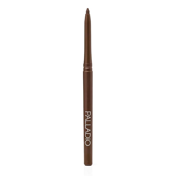 Palladio Retractable Waterproof Eyeliner, Richly Pigmented Color and Creamy, Slip Twist Up Pencil Eye Liner, Smudge Proof Long Lasting Application, All Day Wear, No Sharpener Required, Brownie