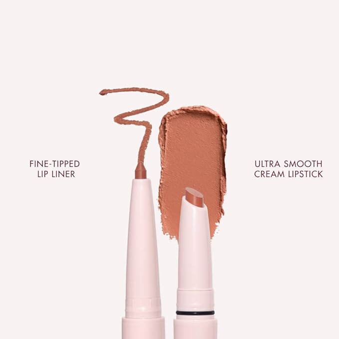 Wander Beauty Lipsetter Dual Cream Lipstick + Lip Liner - Notting Hill Nude - Ultra-Smooth, Hydrating Lipstick and Lip Liner with a Soft Matte Finish - Made with Squalane & Peptides (1 Count)