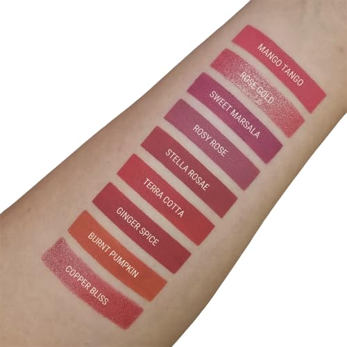 Aromi Terra Cotta Matte Liquid Lipstick | Long-Lasting, Burnt Orange Lip Color for Women, Nutmeg, Ginger Shade, Vegan, Handmade (Terra Cotta)