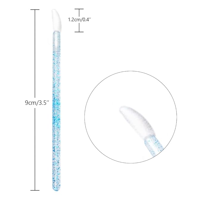 100PCS Glitter Crystal Lip Brush, Disposable Lip Brushes Lip Gloss Applicators Lipstick Gloss Wands Applicator Perfect Makeup Tool Kits (Multi-colored)