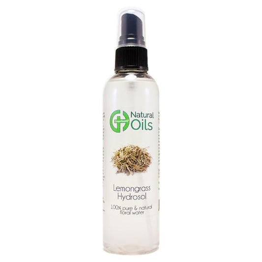 Lemongrass Hydrosol - 4 fl oz Plastic Bottle w/Black Spray Cap - 100% pure, distilled from natural tree resin