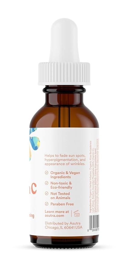 ASUTRA 20% Vitamin C Serum, 1 fl oz (Pack of 2) - Ferulic & Hyaluronic Acid, Vitamin E, Aloe, Jojoba, Brightening Face Serum