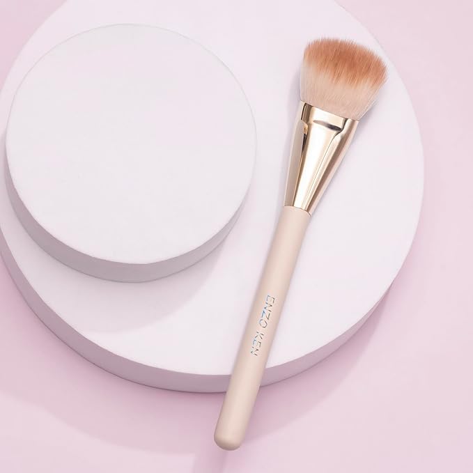 Angled Blush Brush, Blush Makeup Brush, Detail Blush Brush, Fluffy Blush Brushes for Cheeks, Contour Makeup Brushes, Power Contour Brush - Gold and Pink, 11L04B