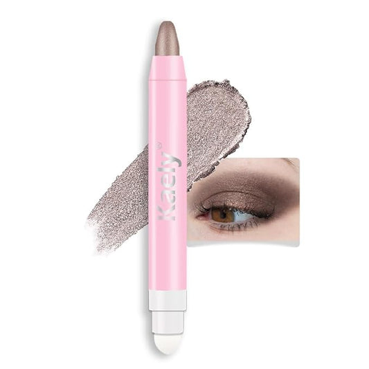 evpct 1Pcs Taupe Shimmer Cream Eye Shadow Brightener Sticks for Eyes Waterproof Pigmented, Double Ended Cream Eyeshadow Stick Pencil Pen with Applicator, Eye Shadow Palette Highlighter Makeup 19#