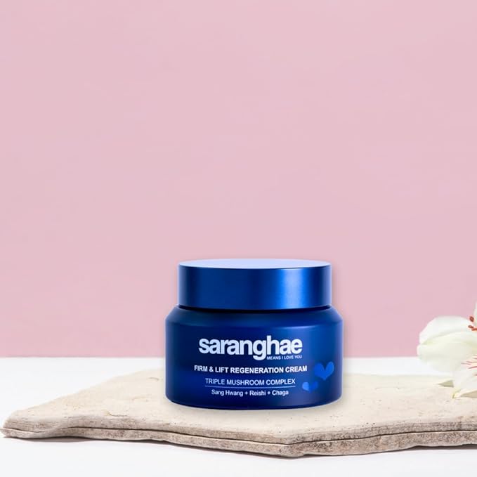 Saranghae Hydrating Moisturizer Face Cream for Soft, Smooth Skin, Face Moisturizer for Dry Skin, with Triple Mushroom Complex: Reishi + Chaga + Sang Hwang along with Hyaluronic Acid - 2.02 oz