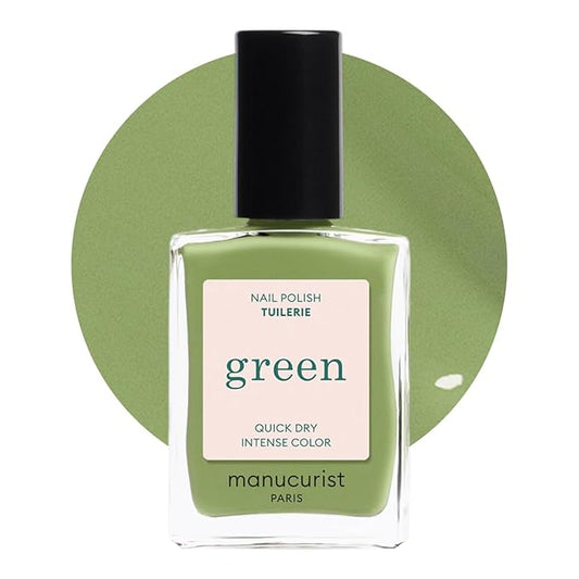 Manucurist Green Tuileries - Green Nail Polish - 9-Free, Vegan and Plant-Based - Quick Dry Manicure - Non Toxic - Made in France - 0.5 fl oz