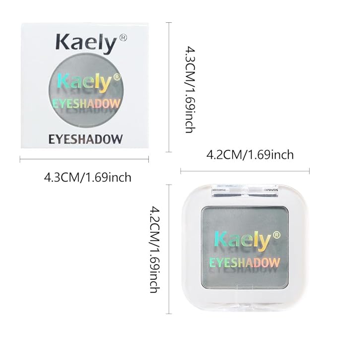 Kaely Pressed Single Eyeshadow Makeup, Smoky Gray Matte Highly Pigmented Monochrome Eye Shadow Palette, Waterproof Neutral Powder Mini Eyeshadow, sombras para ojos, Lightweight Blendable, 10