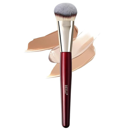 BEILI Contoured Foundation Brush - Flat Angled Foundation Brush - Face Brush For Liquid Or Cream Foundations - Dense Synthetic Bristles Kabuki Brush…