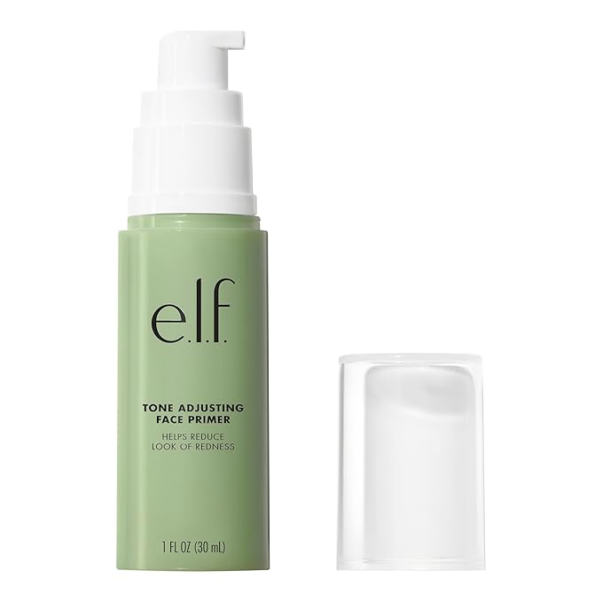 e.l.f. Tone Adjusting Face Primer, Makeup Primer For Neutralizing Uneven Skin Tones & Redness, Grips Makeup To Last, Vegan & Cruelty-free, Large
