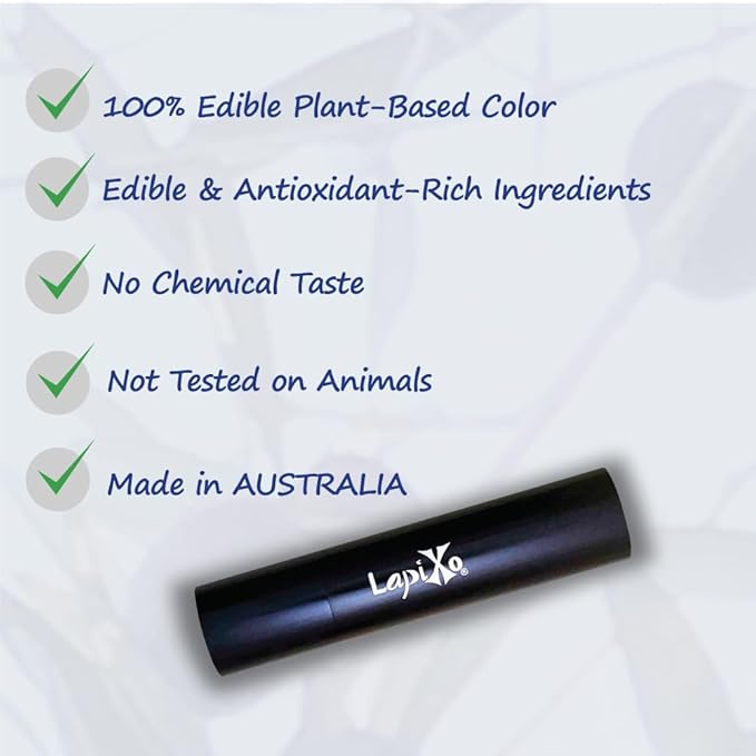 LAPIXO 100% Plant-based Color Lipstick, Unique Formula, Natural + Moisturizing | Non-Toxic, All Food Ingredients, Antioxidant-rich, Natural Matte Vibrant Color, 4.4g/0.15oz (Pomegranate color)