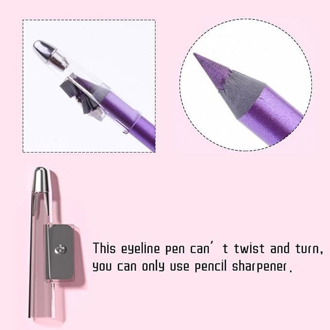 12Pcs Colored Gel Glitter Eyeliner Pencils Set Dark Light Emerald Green Sky Royal Blue Black White Pink Purple Brown Gold Eyeliner Pencils Eye Liner Liquid Liner Waterproof Smudge Proof delineadores