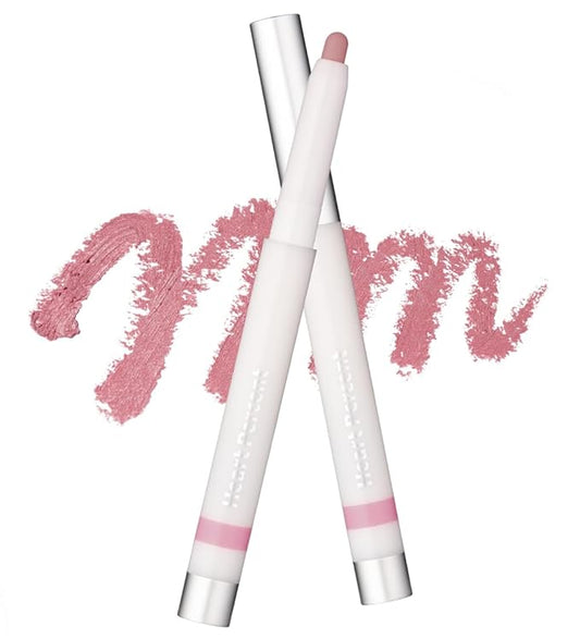 Heart Percent Dote On Mood Lineproof Lip Pencil, 12hr Long-Lasting Moderately Pigmented Creamy OverLip Crayon Waterproof Smooth Retractable Vegan Lip Liner Pencil 0.8g, #04. Cozy Pink