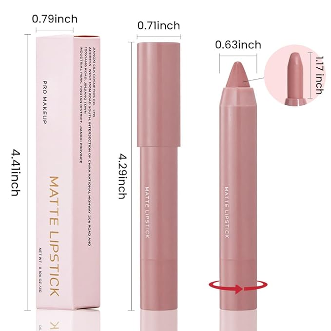 BINGBRUSH Crayon Matte Longwear Lipstick Pack Set,Moisture Smooth Color Stick Ultimate Lip Crayon for Makeup Collection - Waterproof Velvet Lipgloss (3pcs 01#&03#&07#, 3 Count (Pack of 1))