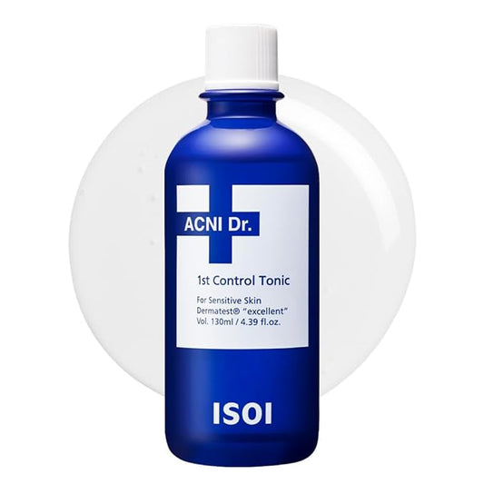 ISOI ACNI Dr. 1st Control Toner, Plant-Based Soothing Acne Toner for Face, for Oily & Sensitive Skin, Total Sebum Care & Refreshing Hydration with Cooling Effect, Korean Skin Care (4.39 fl.oz/130ml)