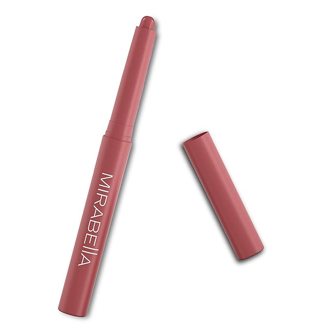 Mirabella - Velvet Matte Lip Crayon, Retractable Highly-Pigmented 2-in-1 Makeup, Long-Lasting Hydrating Lipstick Crayon + Lip Liner, Moisturizing Cream-to-Matte Lipcare Formula, Mystic Mauve