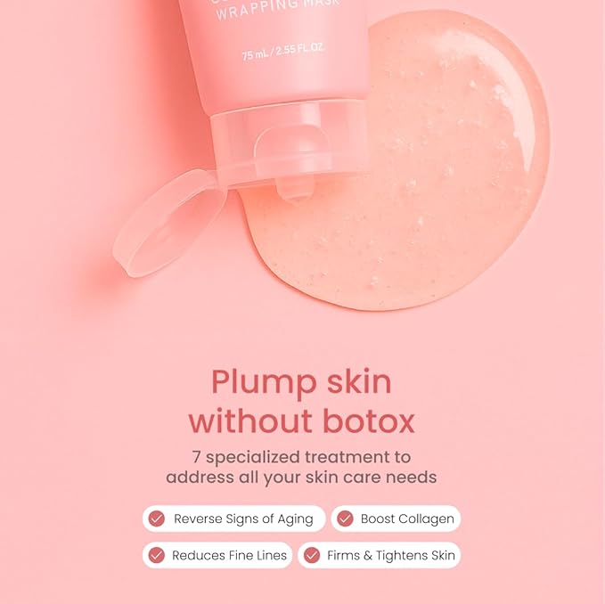 QUIA Collagen Wrapping Mask 75ml - Clinical +92% Firmer Appearance - Overnight Glass Skin Peel Off - Korean Skincare - All Skin Types - Better Than Sheet Masks