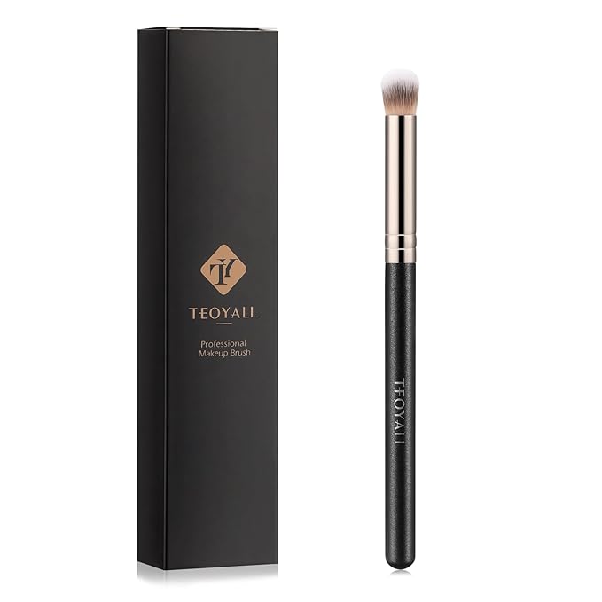 TEOYALL Eyeshadow Blending Brush, Soft Dense Synthetic Bristles Crease Brush For Powder Cream Contour Bronzer Concealer