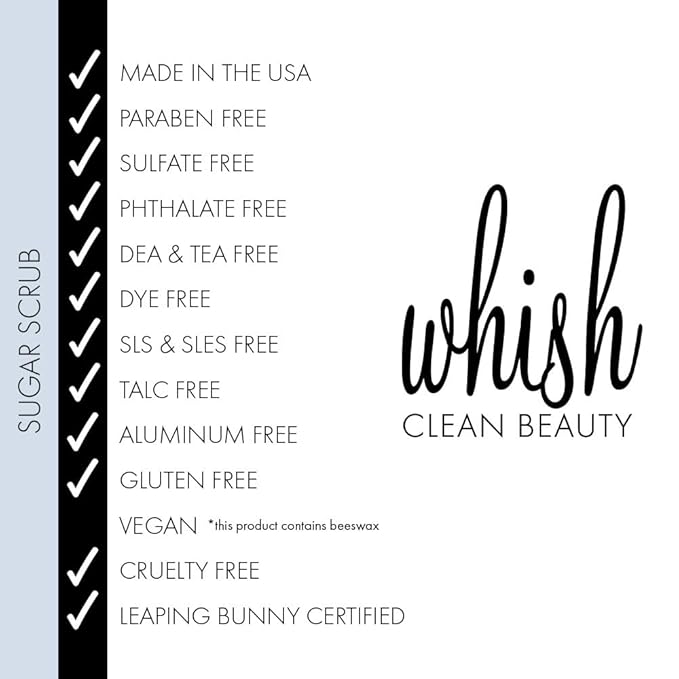 Whish Beauty Lavender Exfoliating Sugar Scrub - Body Scrub for Women - Brown Sugar Exfoliator with Raspberry, Aloe, & Shea Butter - Gentle on All Skin Types - Paraben & Sulfate Free - 8 oz