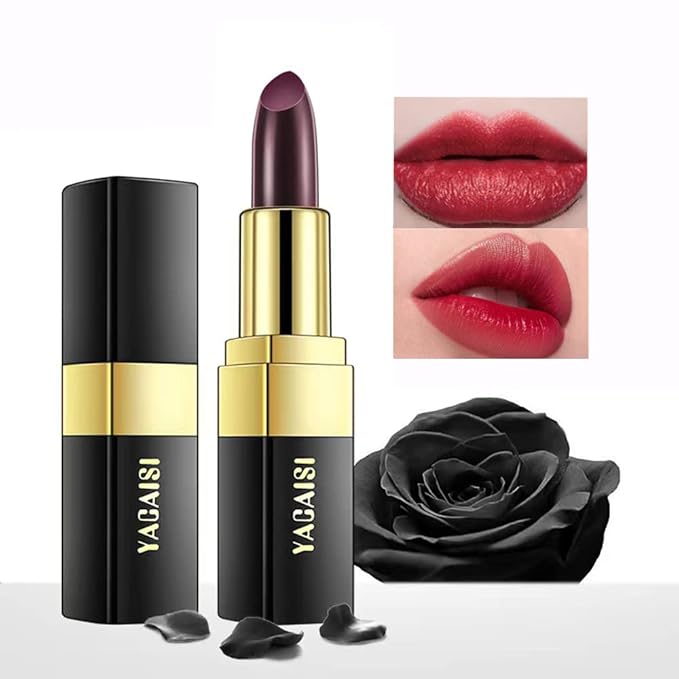 Color Changing Lipstick, Magic Color Changing Lip Balm (Black to Brick Red), Natural Moisturizing Labiales Magicos Lipstick For Women