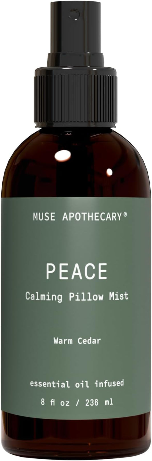 Muse Apothecary Pillow Ritual - Botanical Collection - Calming and Relaxing Pillow Mist, Linen and Fabric Spray - Infused with Natural Aromatherapy Essential Oils - 8 oz, Warm Cedar