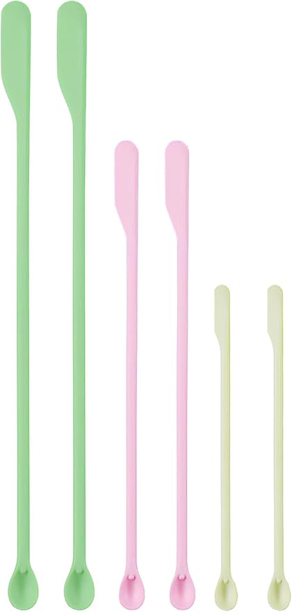 Makeup Spatula Set – 6 Pack Silicone Jar Scraper in Mini, Small, Large Sizes for Cosmetics, Lotion, Food Bottles & Skincare Jars (Multicolor)