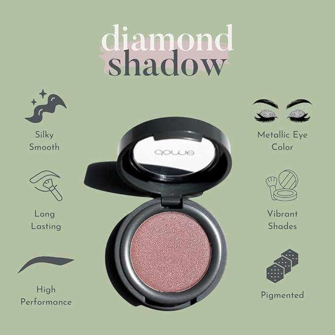 dome BEAUTY Diamond Eye Shadow - Vegan, Cruelty-Free Shimmer Eyeshadow, Easy-to-Blend Long-Lasting Eye Makeup, Paraben-Free, Sulfate-Free, Natural Metallic Eyeshadow - Gold Dust .07 oz