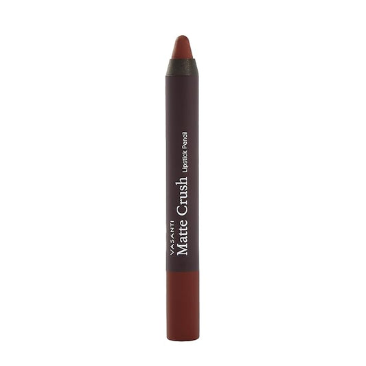 VASANTI Matte Crush Lipstick Pencil – Brownie Bite – High-Pigment, Soft Matte Lip Color – Long-Lasting, Water-Resistant, Smudge-Proof Lip Liner & Lipstick in One