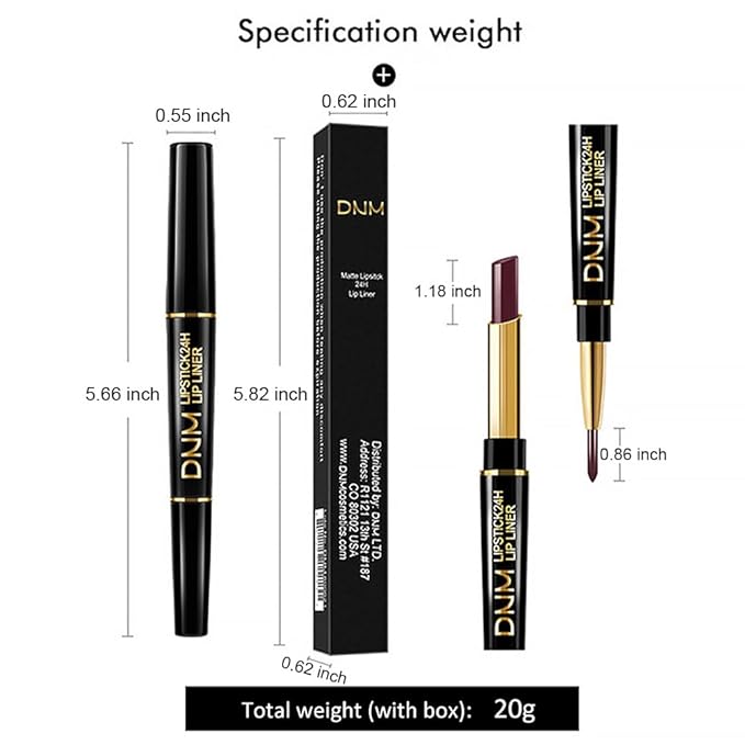 Kaely 2-in-1 Plum Purple Lip Liner & Lipstick Set Kit for Women, Matte Lips Kit with Lip Liner Lip Stains Long Lasting Waterproof 24 Hour Lipstick and Lip Liners Combo Lipliners Pencil Set 05