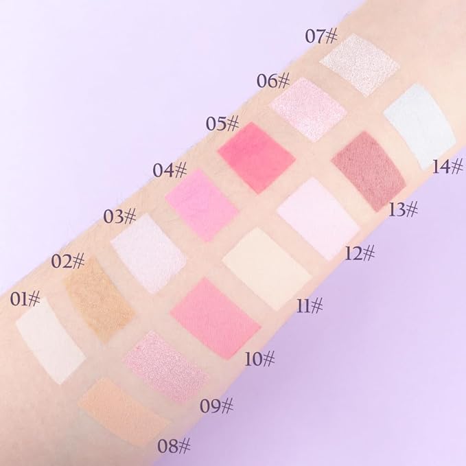 Light White Blue Single Matte Eyeshadow Makeup, Cream to Powder Monochrome Eye Shadow for Older Women, Daily Evening Girls Eyeshadow Palette Gift, sombras para ojos, Mini Vegan Travel Eye, #14