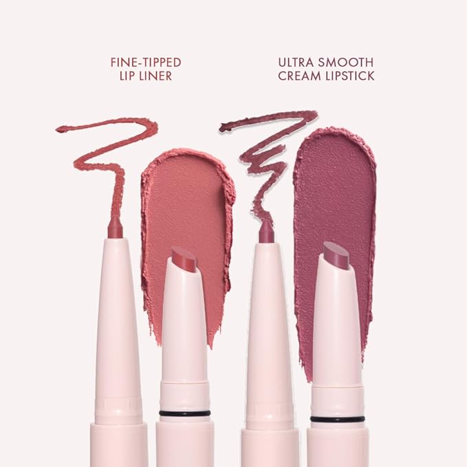 Wander Beauty Under the Mistletoe Lipsetter Duo, Dual-Ended Lipstick & Liner, Barcelona Blush & Midtown Mauve, Limited Edition, Soft Matte Finish, Hydrating, With Squalane & Peptides
