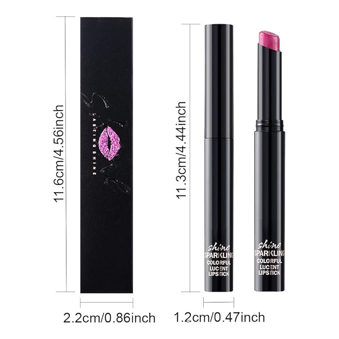 Lavender Purple Metallic Lipstick for Women,Lightweight Comfortable Non-Drying Shimmer Frosted Lipstick,Glitter Lip Gloss Stain Long Lasting Waterproof Smudge Proof 24 Hour Full Coverage Lip Makeup