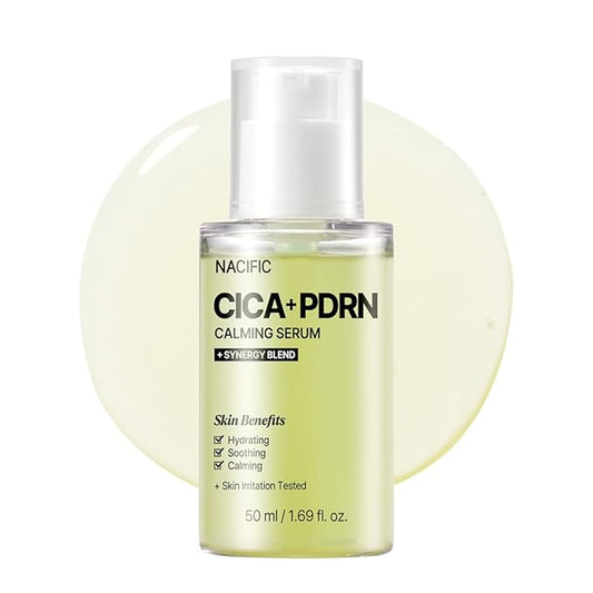 NACIFIC Cica PDRN Calming Serum 1.69 fl oz 50ml – Centella Asiatica, Soothing & Hydrating Barrier Repair Serum with PDRN for Redness Relief and Sensitive Skin, Korean Skincare
