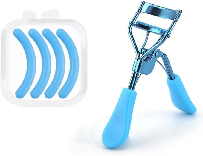 Blue Eyelash Curlers for Women Eyelash Curler with 4 Replacement Refill Pads Lash Curler Premium Quality Eye Lash Curler Makeup Eyelashes Tool to Curl and Lifted Lashes Eye