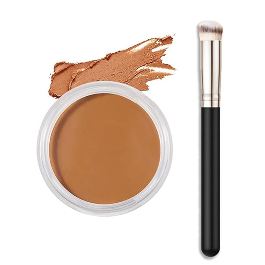 Kaely Cream Pot Concealer Full Coverage Makeup Set, Under Eye Brightener Color Correcting Concealer for Dark Circles, Waterproof Foundation Palette with Brush, Eye Ring Corrector de ojeras, 09