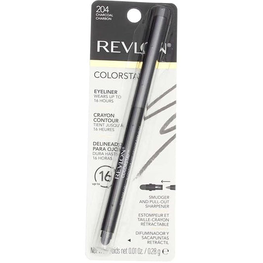 Revlon ColorStay Eyeliner Pencil, Charcoal [204], 0.01 oz (Pack of 4)