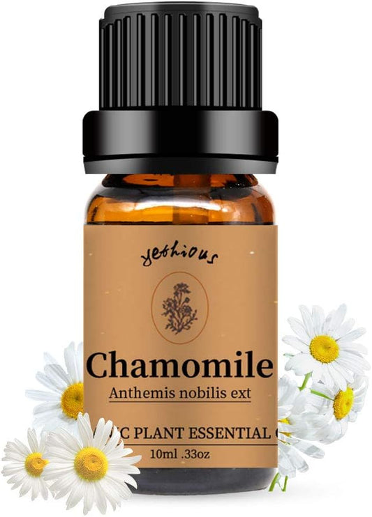 Yethious Organic Chamomile Essential Oil 100% Pure Aromatherapy Oils for Diffuser, Skin, Hair and Face, 10 Milliliters