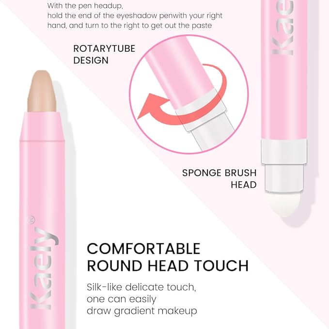 evpct 2Pcs Cream Eyeshadow Sticks Set for Eyes Waterproof, Rose Shimmer & Desert Matte Cream Eyeshadow Applicator Stick Pen, Long Lasting High Pigmented Eye Shadow 27 + 28