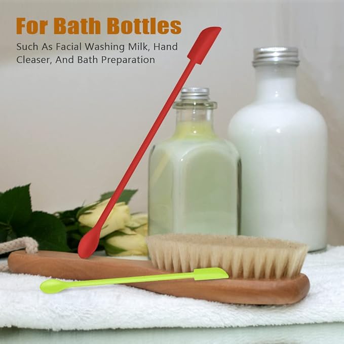 Silicone Spatula Set 6Pcs - Mini Scraper Tool for Beauty & Food （Reach Every Last Drop - Multi-Size Spatulas for Makeup Jars, Lotion Bottles & Kitchen Containers）