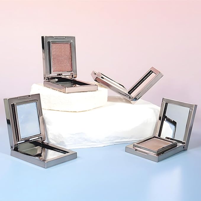 Red Brown Shimmer Single Eye Shadow Palette Makeup with Mirror,Neutral Powder Monochrome Eyeshadow for Older Women,Waterproof Long Lasting Naturing-Looking sombras para ojos