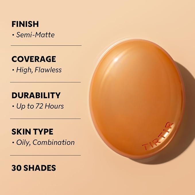 [*Mini Size*] TIRTIR Mask Fit Ai Filter Cushion Foundation | AI-Like Semi-Matte Finish - Up to 72-Hour Medium to Full Coverage Korean BB Cushion Make up Beauty, #25N Mocha, 0.15 Fl Oz
