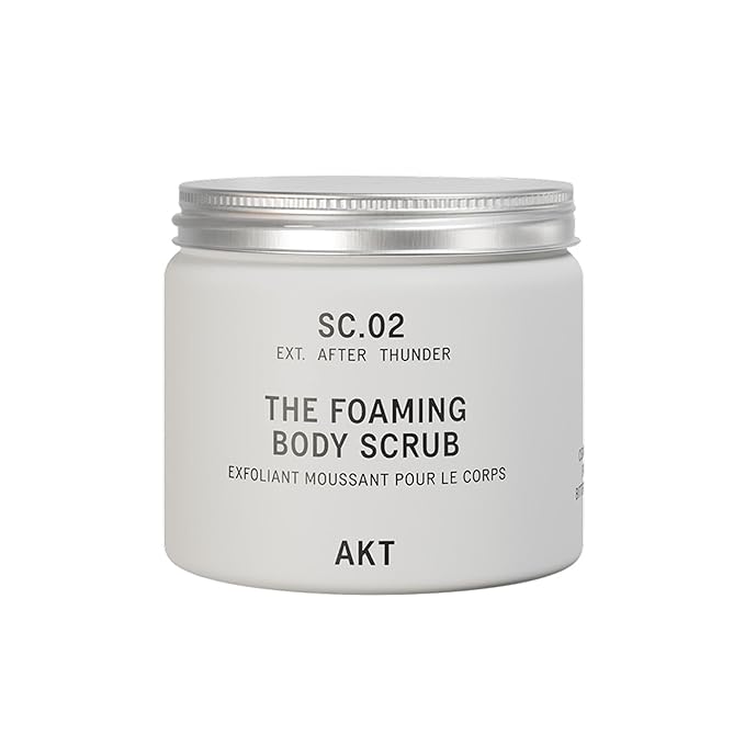 AKT The Foaming Body Scrub 8.4 Fl Oz, Skin Exfoliator, Body Scrub with Rice & Sugar, Papaya & Nourishing Oils, Natural Exfoliating Sugar Scrub with Vitamin E, Dead Skin Remover for Body